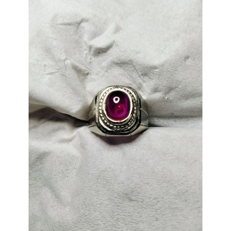 cincin batu permata merah delima