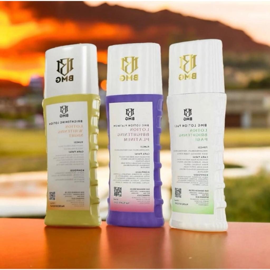 READY BMG LOTION WHITENING PAKET LENGKAP LOTION PAGI, MALAM, PLATINUM ORIGINAL BPOM