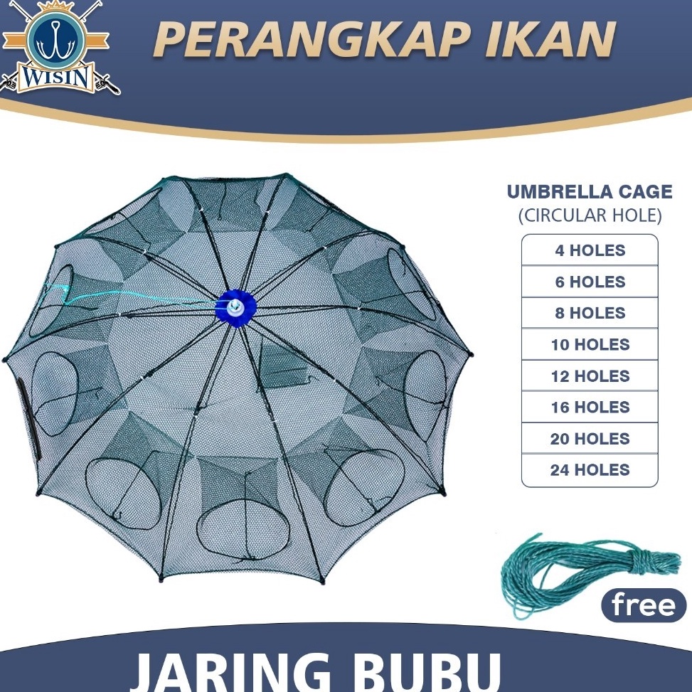 Promo baru Perangkap Bubu Payung 424 Lubang Alat Jaring Pancing Jala Ikan Udang Kepiting Lele Lobste
