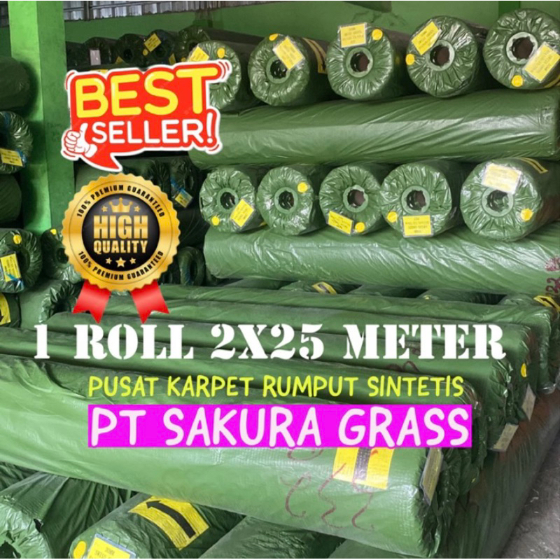 KARPET RUMPUT SINTETIS 1 ROLL 50METER 2X25M PROMO