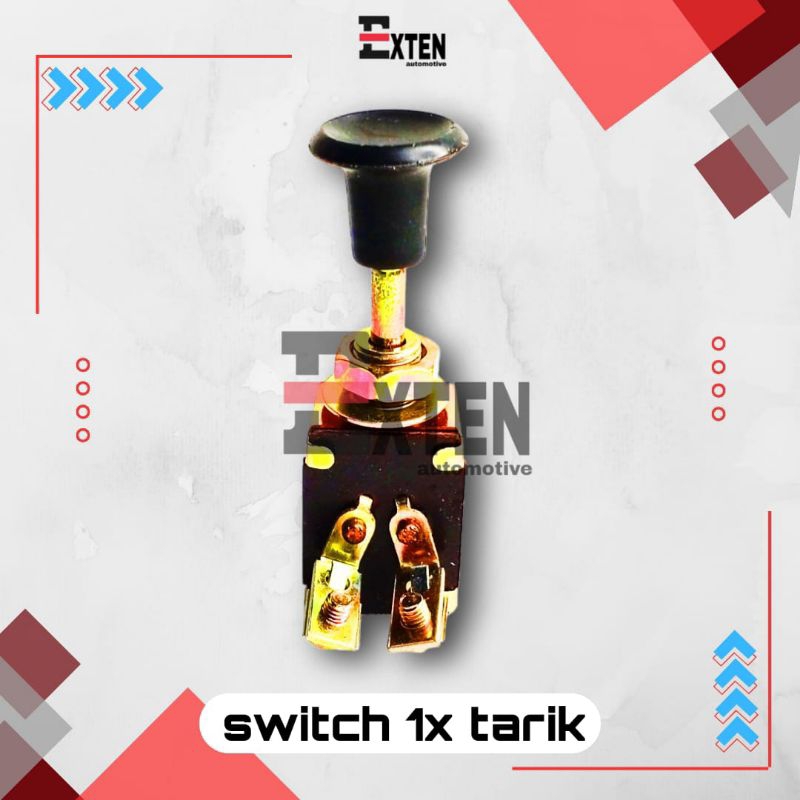 SWITCH ON OFF 1X TARIK KEPALA BESAR  SAKLAR LAMPU MOBIL DAN MOTOR UNIVERSAL JK106