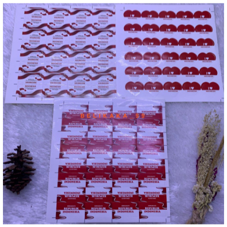 

A2 | (1 LEMBAR ISI 30 DAN 32 PCS) STICKER PIPI MERAH PUTIH KEMERDEKAAN RI / STIKER PIPI MERAH PUTIH