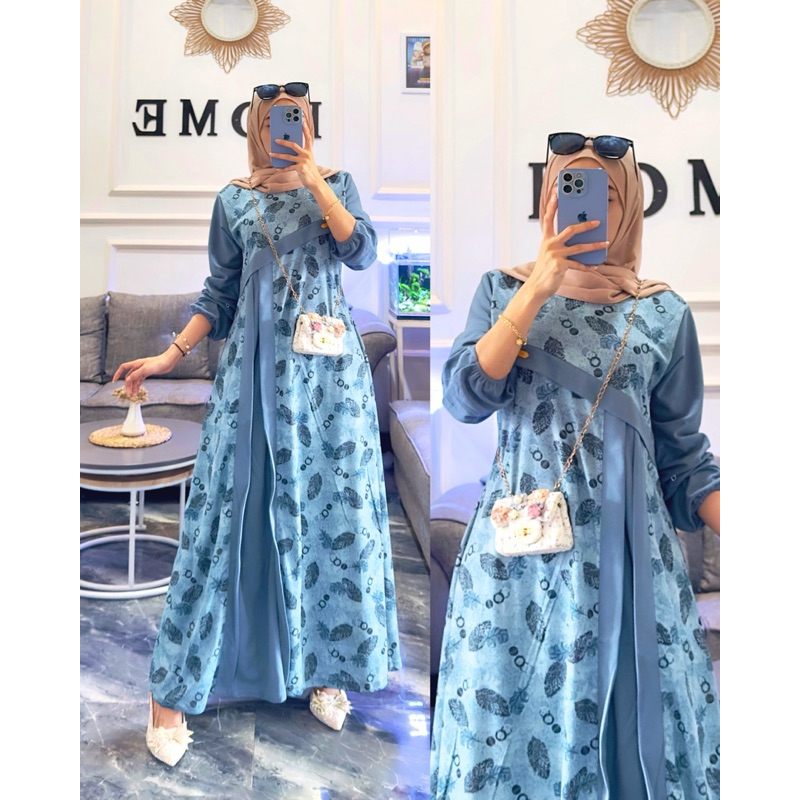 Gamis Voxy Belah Samping Wanita Gaun Maxy Kekinian simple