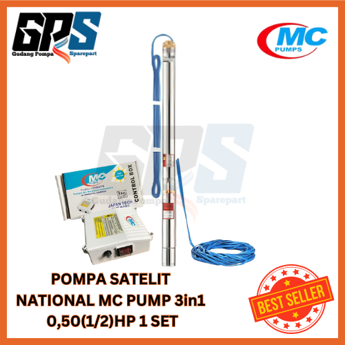 [POMPA SATELIT] MC PUMP 3IN 0,5HP + 40 METER KABEL