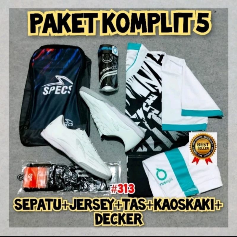 Paket Komplit Sepatu Futsal Specs Lightspeed Grade Ori