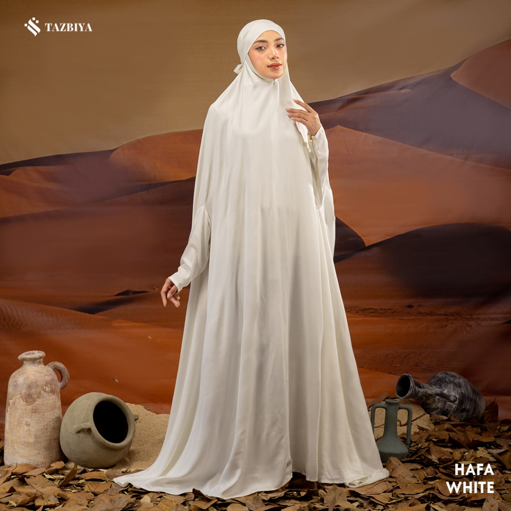Mukena TAZBIYA GAMIS ABAYA HAFA Dewasa Jumbo Terusan Bahan Katun Rayon Satin Mukenah Umroh Haji