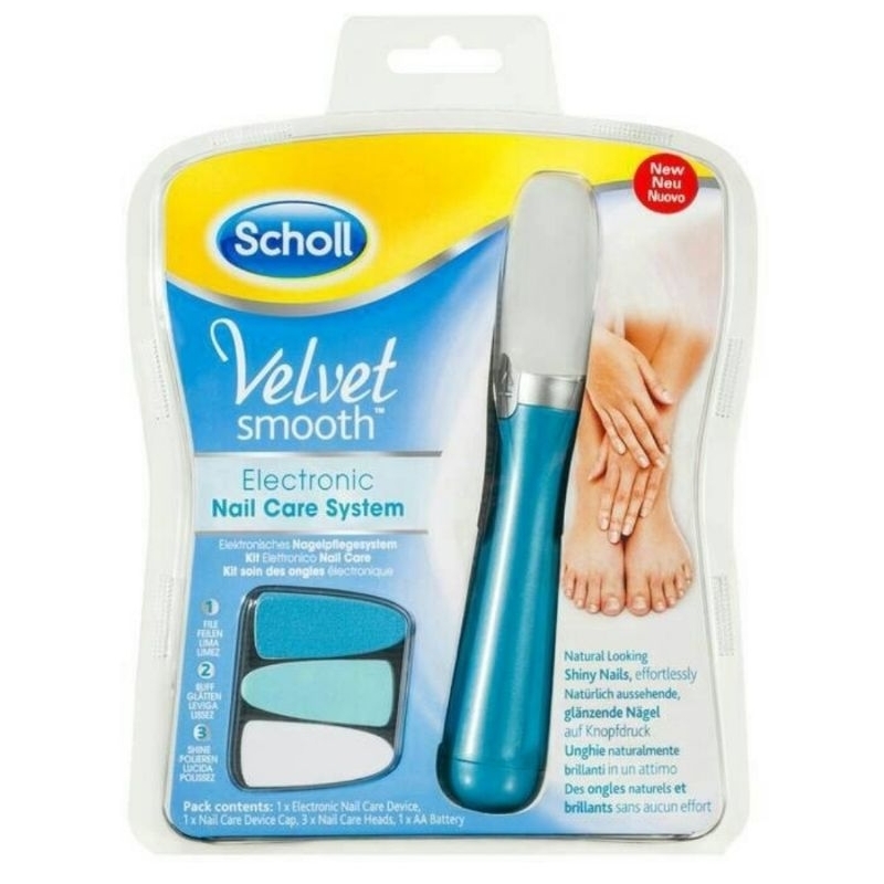 Scholl Smooth Velvet 2in1 Electronic Foot File System Expert Care Nail Care Perawatan Kaki Kuku Impo