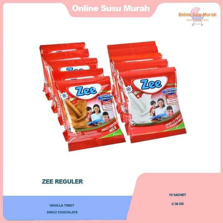 

ZEE VANILA COKLAT 10 SACHET 38GR SUSU PERTUMBUHAN 38 GR CHOCOLATE VANILLA