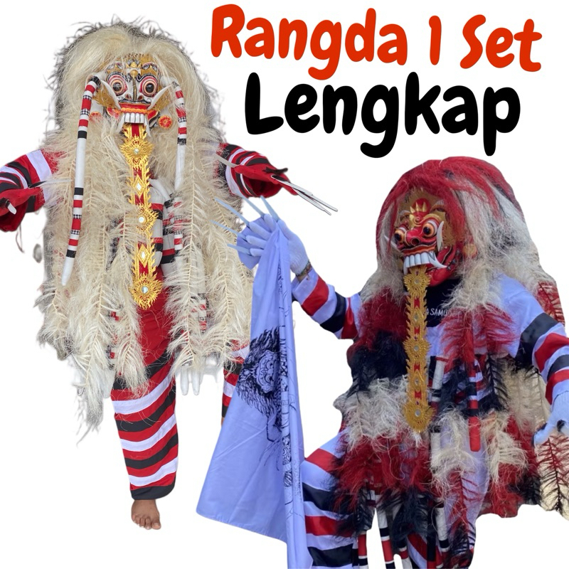 Pakaian Rangda 1 set - Rangda Lengkap 1 set - rangda hitam - topeng rangda lengkap - kostum set Tope