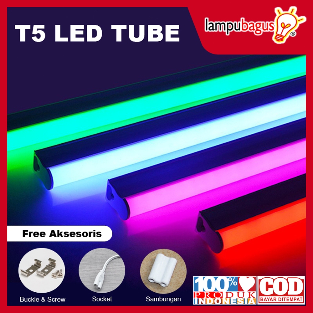 Lampu TL Neon / Lampu T5 LED 30cm 60cm Warna Warni