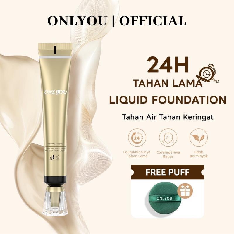 Onlyou Foundation Concealer Only You Foundation Cair Foundation Fuji 1pc GRATIS PUFF