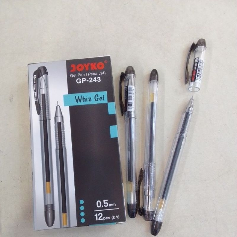 

PULPEN JOYKO GP - 243 WHIZ GEL 0,5 MM 12 PCS PER 1 PAK TINTA WARNA HITAM
