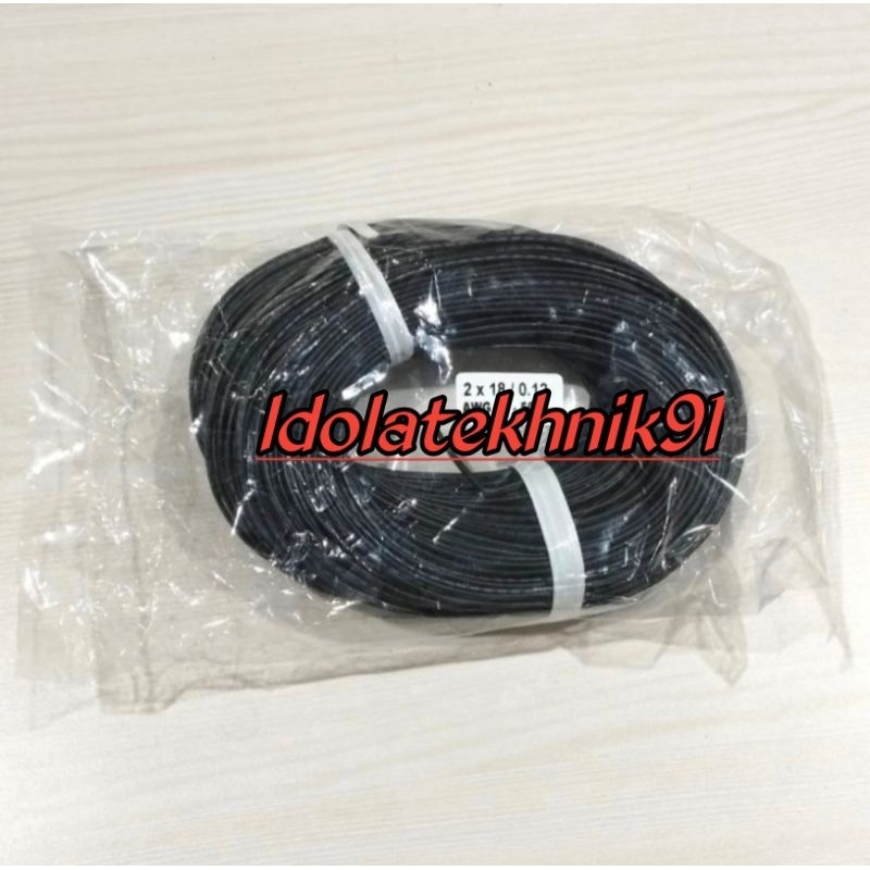 Kabel AWG24 Double 2x18 50M hitam-putih