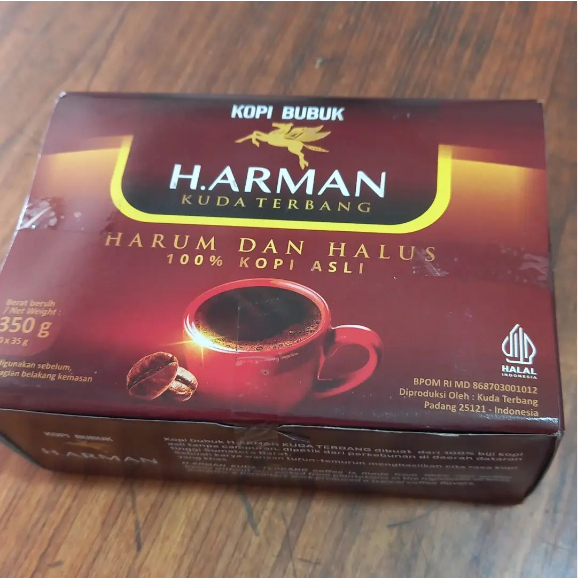 

Kopi Bubuk Minang Padang H Arman Cap Kuda Terbang Harum Halus 350 Gram