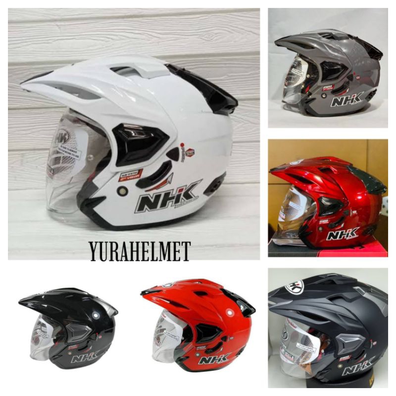 helm nhk predator crypton polos hitam doff/HELM HALF FACE NHK PREDATOR CRYPTON/HELM NHK DOUBLE VISOR