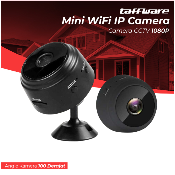 Taffware Mini WiFi - Kamera CCTV Mini - IP Camera CCTV 1080P  100% ORIGINAL