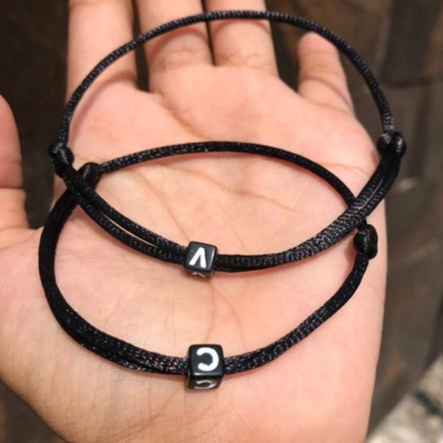 Gelang Huruf Gelang Inisial Gelang Huruf Bulat Gelang Tali satin