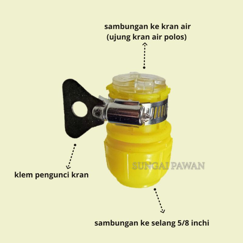 sambungan connector penyambung sambung konektor kran keran air water rumah untuk ke selang hose 5/8 