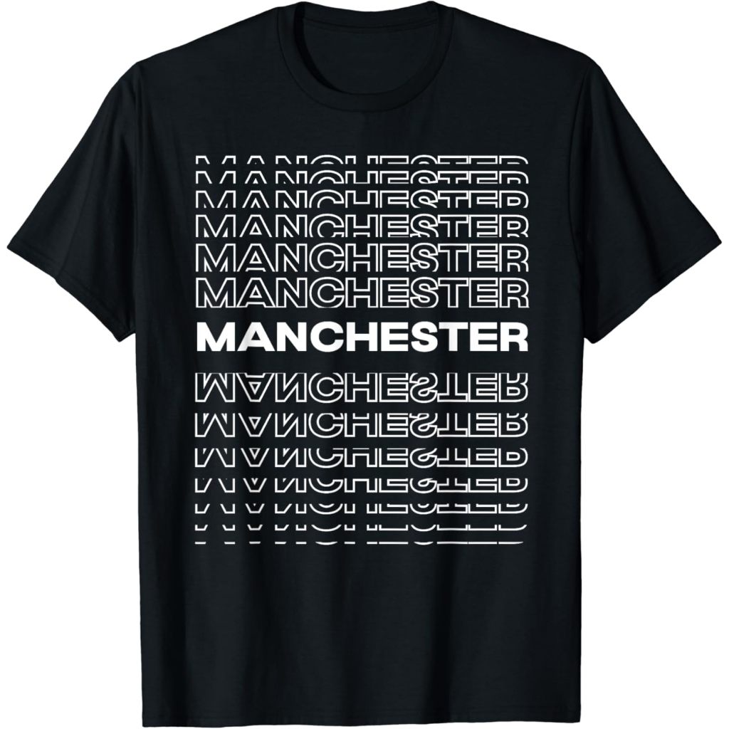 Kaos Dewasa Minimalist City - United Kingdom Modern Manchester T-Shirt Fashion Baju Atasan Anak Laki
