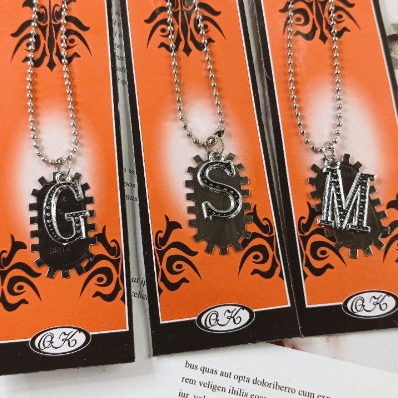 Kalung Pria Rantai Bandul Metal Huruf Abjad Premium Kalung Pria Bandul Metal Huruf Abjad Kalung Rant