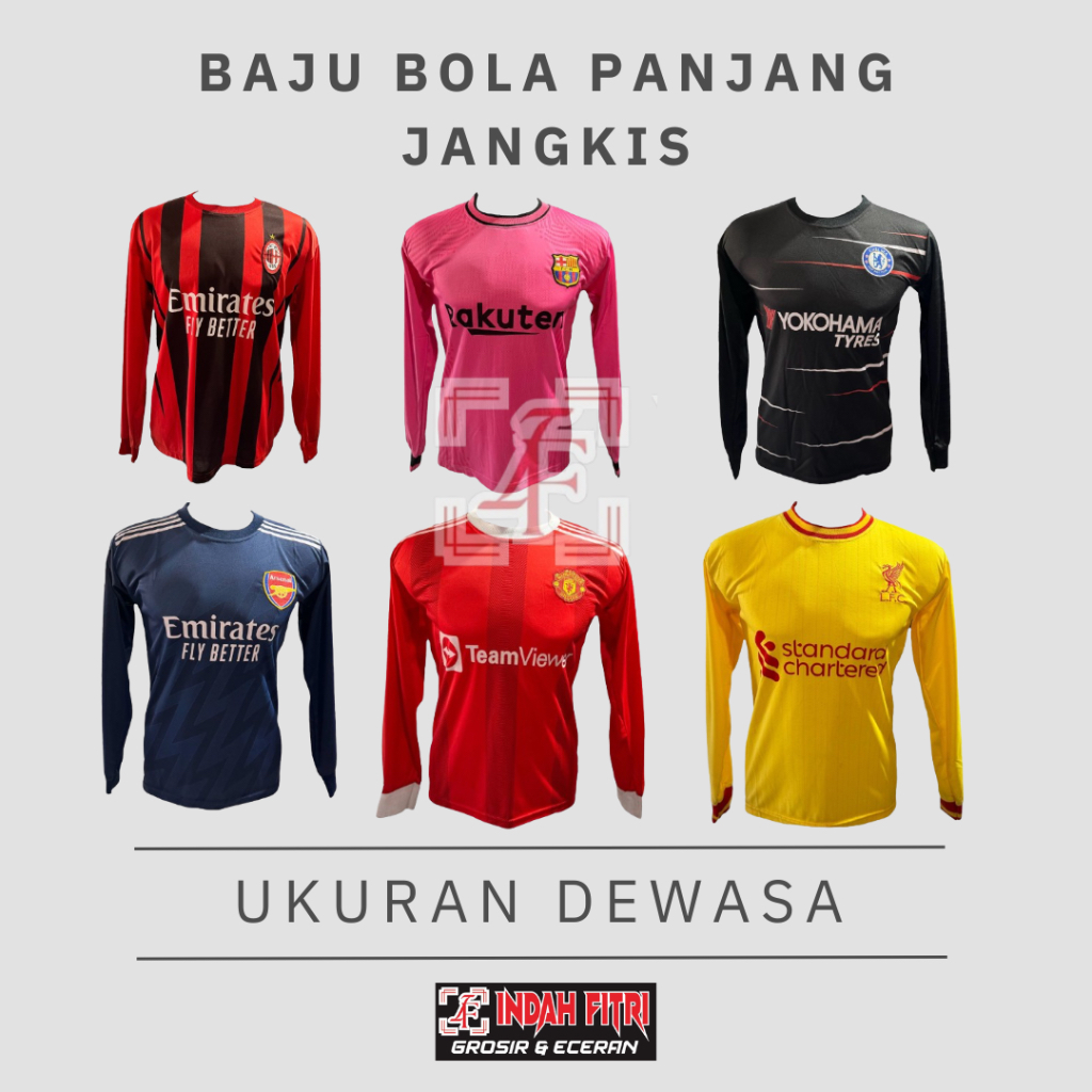 INFIT JERSEY BOLA PANJANG JANGKIS / BAJU BOLA JERSEY PRIA LENGAN PANJANG JANGKIS / BAJU BOLA PANJANG