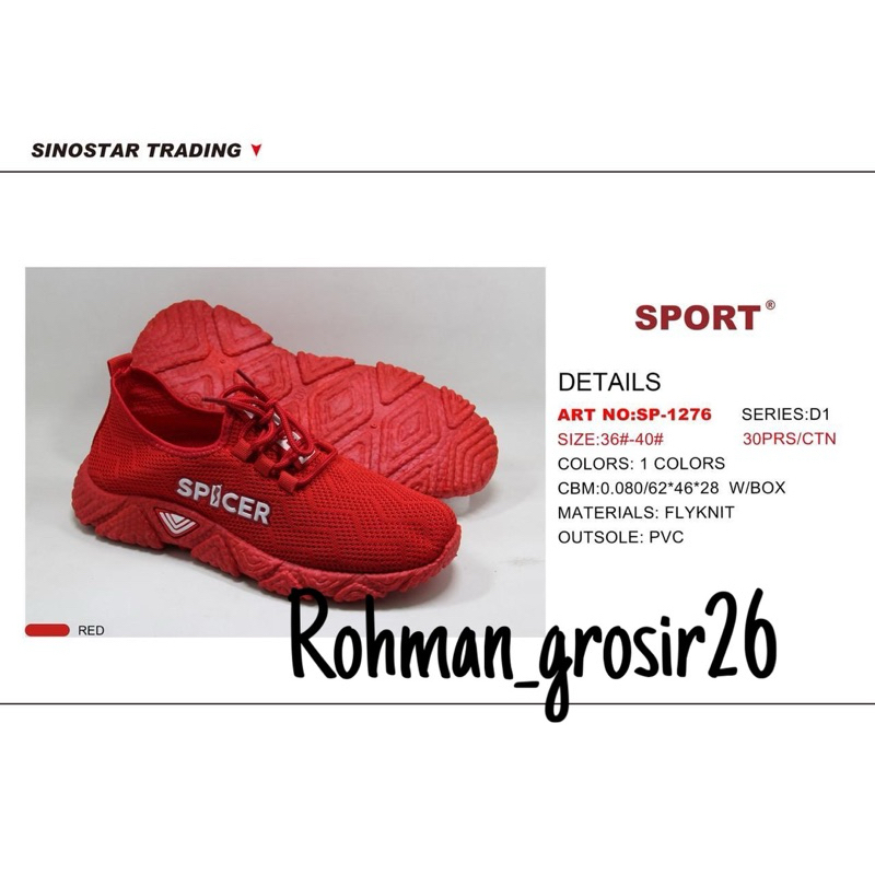 SEPATU RAJUT MERAH AGUSTUSAN MERK SPICER ORIGINAL IMPORT MURAHH