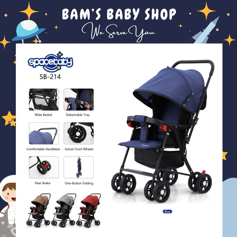 [FREE KARDUS + BUBBLEWRAP] BAMS TERMURAH STROLLER SPACE BABY COMPACT SIZE SB 203 204 214 215 207 208