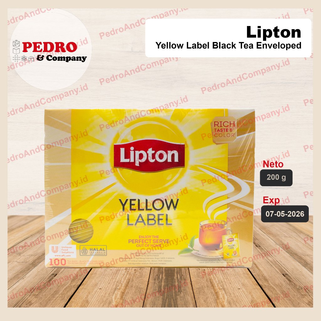 

Lipton yellow label black tea enveloped 100 bag 200 gram