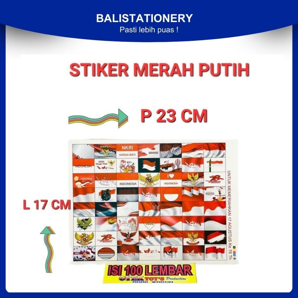 

Stiker / sticker pipi merah putih indonesia mix motif