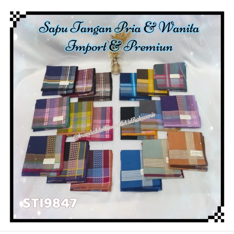 SAPU TANGAN COTTON IMPORT PREMIUM / SAPU TANGAN PRIA DAN WANITA MOTIF GARIS / SAPU TANGAN WAJAH / SA