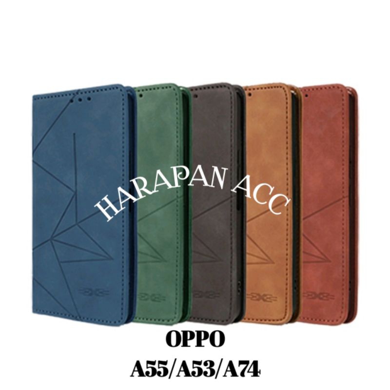 Case Dompet Oppo A55/A53/A74 Casing Flip Cover Hp Sarung hp Dompet Flip Magnet Premium