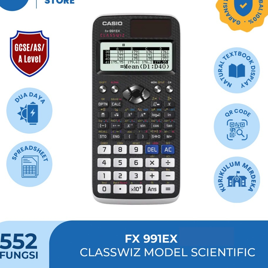 

Original Kalkulator Casio FX 991 EX - Scientific Kalkulator FX-991EX Calculator Kuliah - 552 fungsi