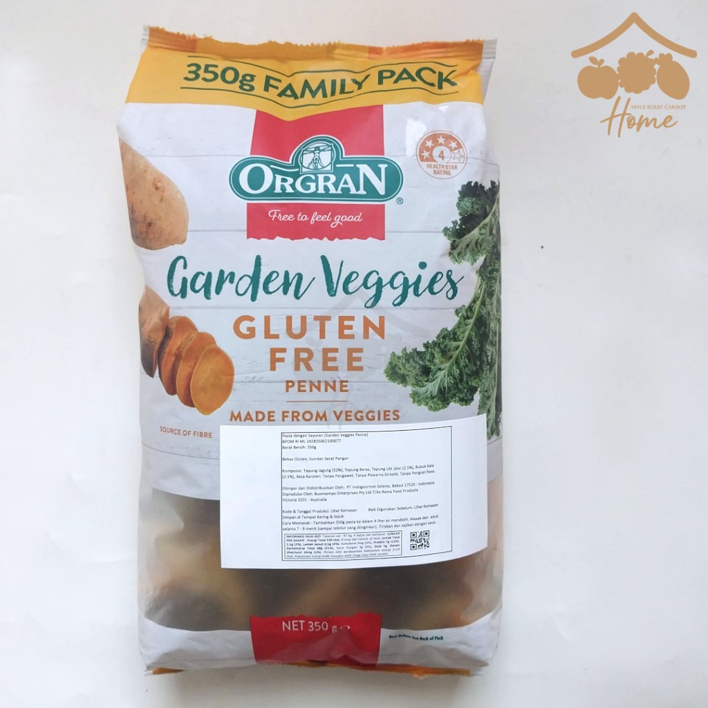 

Orgran Pasta Gluten Free Garden Veggie PENNE 350g sweet potato corn spinach gluten free egg and dairy free 350gr 350 gr