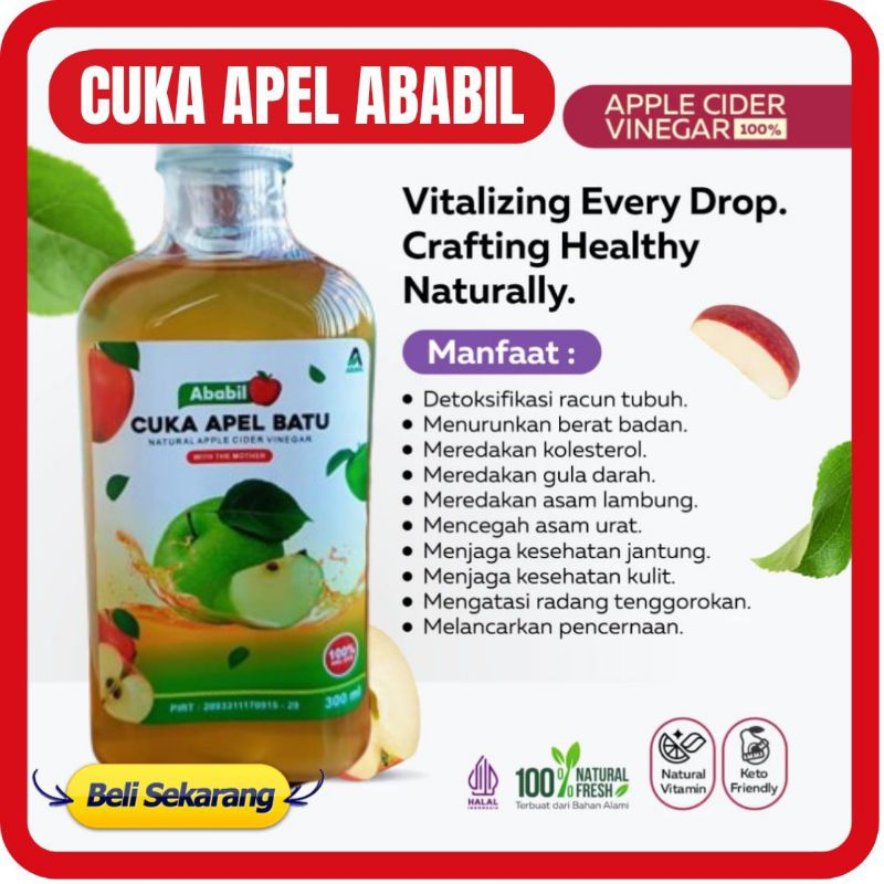 

CUKA APEL ABABIL 300 ML - CUKA APEL APPLE CIDER CUKA APEL MALANG CUKA APEL ABABIL CUKA APEL SARI BUAH APEL MURNI APEL UTUH