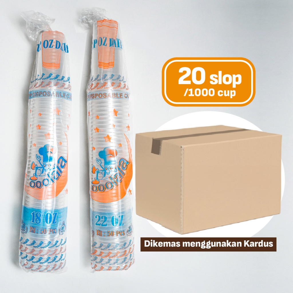 [1Dus] Gelas Plastik 18 & 22 Oz / Gelas Plastik Kopi / Gelas Plastik Tahan Panas / Gelas Plastik