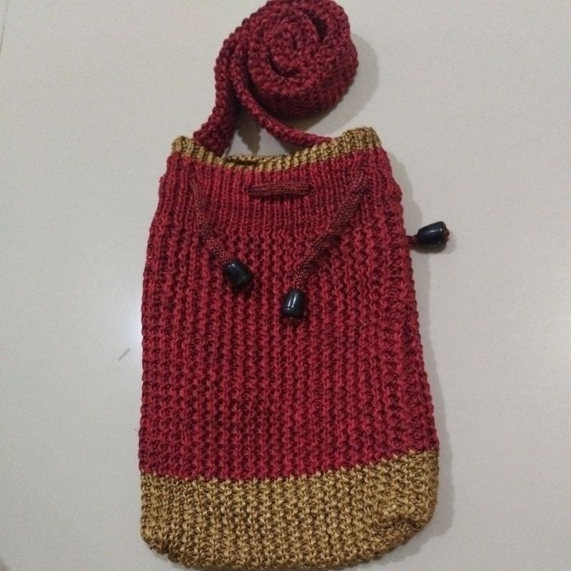 Tas Rajut selempang HP polos /tas rajut /Slingbag