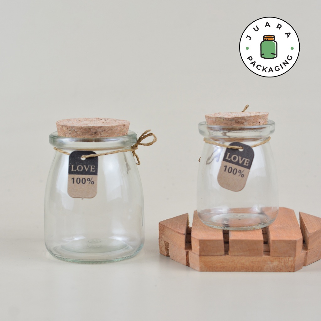 Jar Kaca 100ml 150ml 200ml Botol Kaca Glass Bottle Wish Jar Tutup Gabus 100 ml 150 ml 200 ml