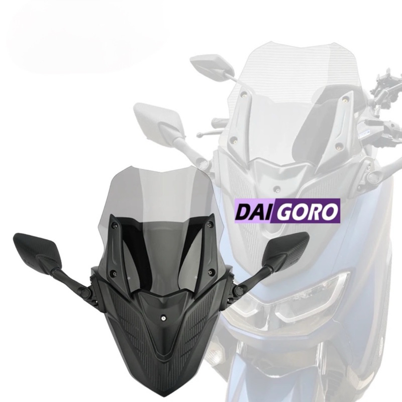 Cover Body Depan / Tameng Depan Nmax New Set Visor Plus Spion Cover Batok Depan Nmax Carbon Winshiel