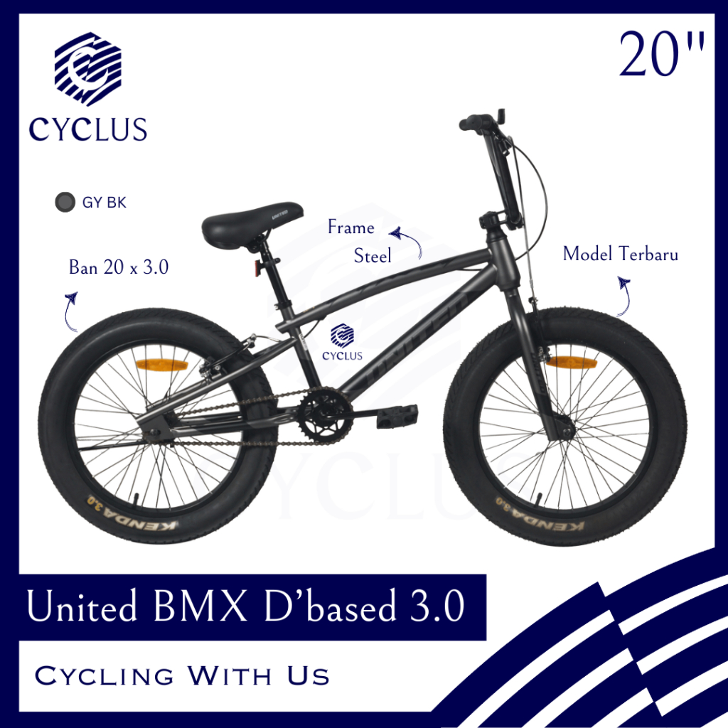 Sepeda BMX Anak Laki Laki United D'based Dbased 20 Inch Cakep Terbaru Murah  Ban Jumbo Keren Origina