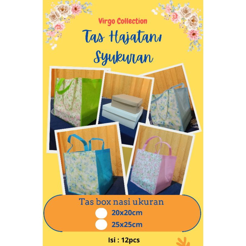 

GOODYBAG TAS HAJATAN 1LUSIN(12pcs)Tas box nasi untuk hajatan,syukuran, home industri,jahit awet,kuat tebal dan rapi. harga per lusin isi 12pcs