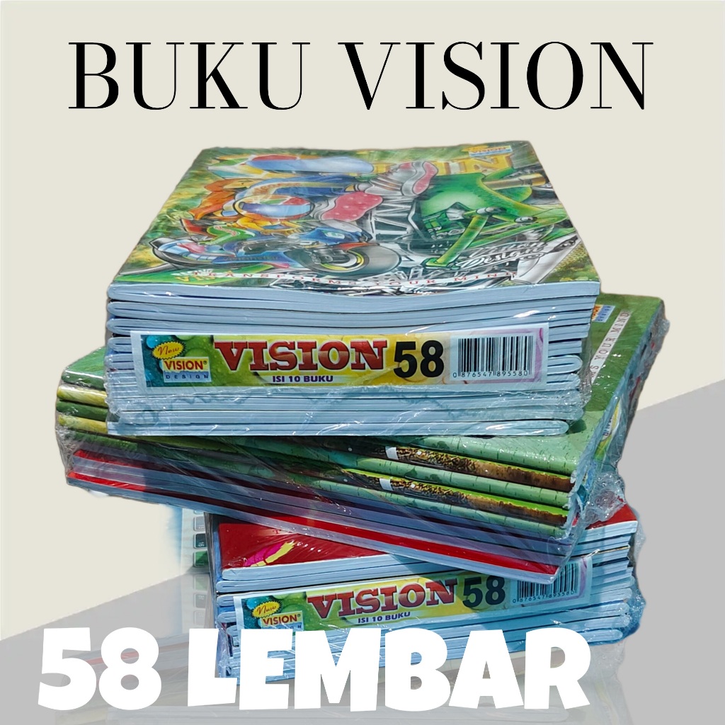 

BUKU TULIS VISION 58 LEMBAR 1 PACK ISI 10 BUKU