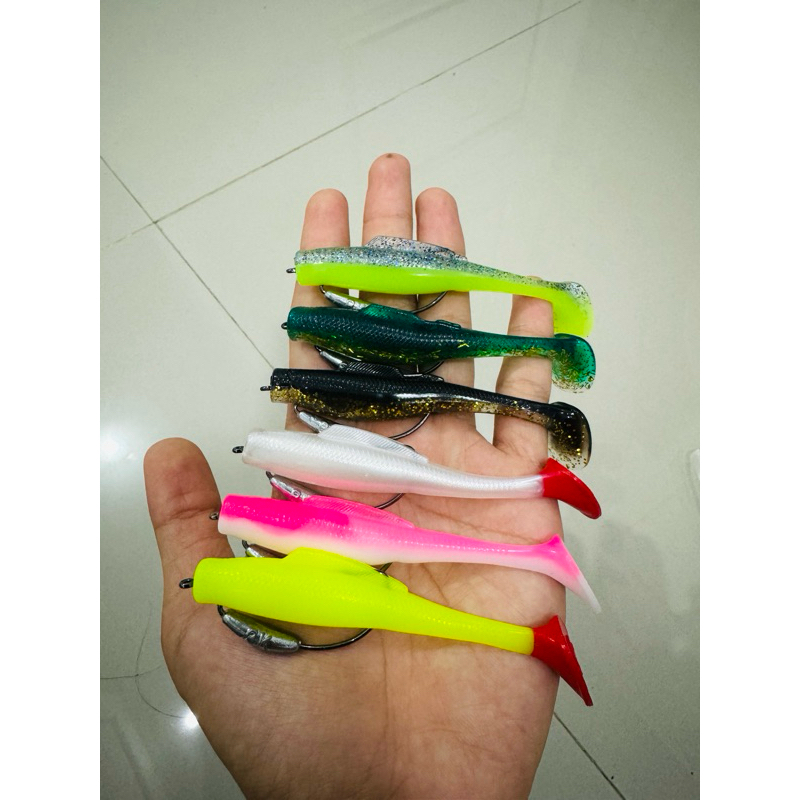 SOFT LURE 10CM 12GRAM PLUS HOOK 5/0 PLUS TIMAH|| UMPAN CASTING GABUS TOMAN