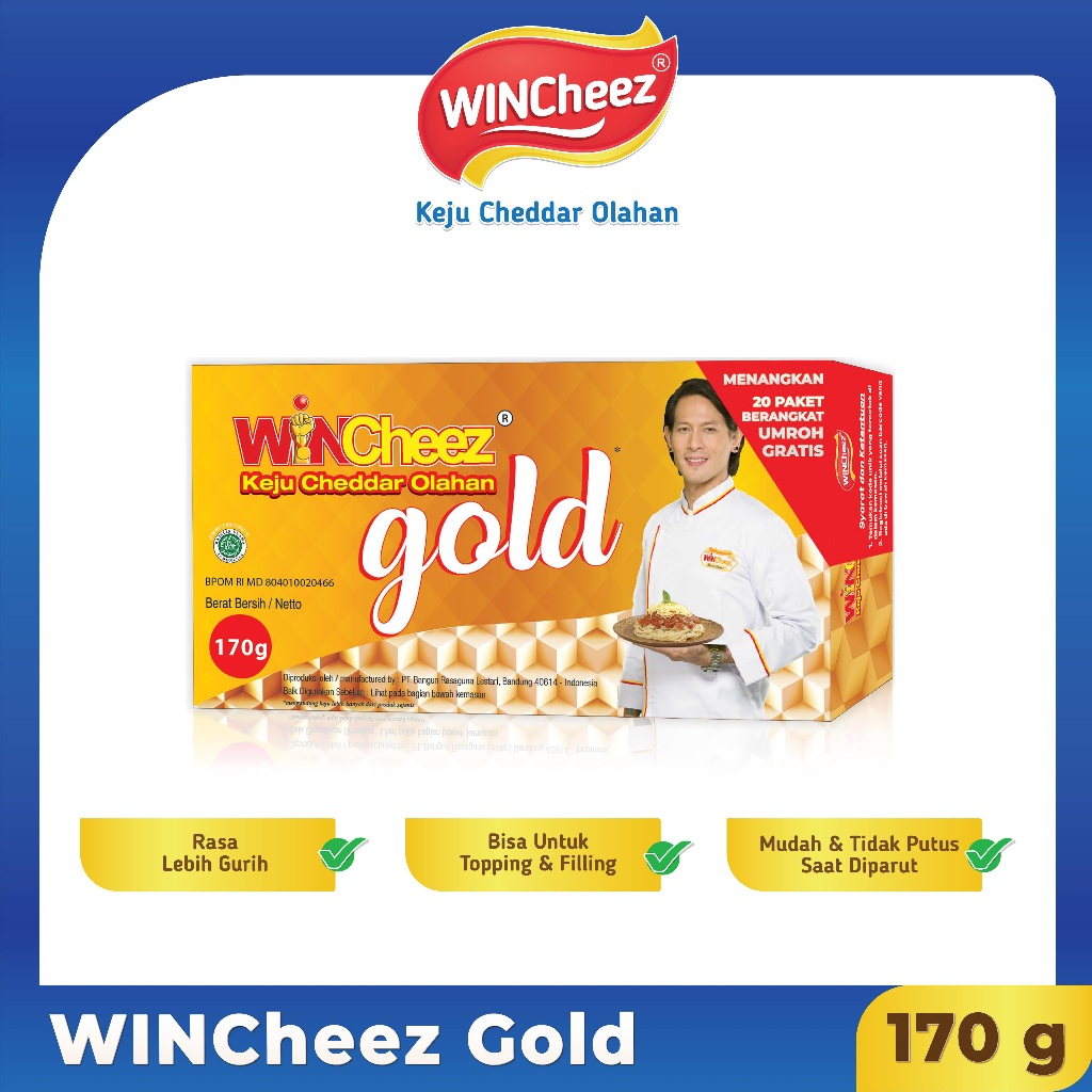 

WINCHEEZ GOLD KEJU CHEDDAR OLAHAN KAYA NUTRISI 170 GRAM