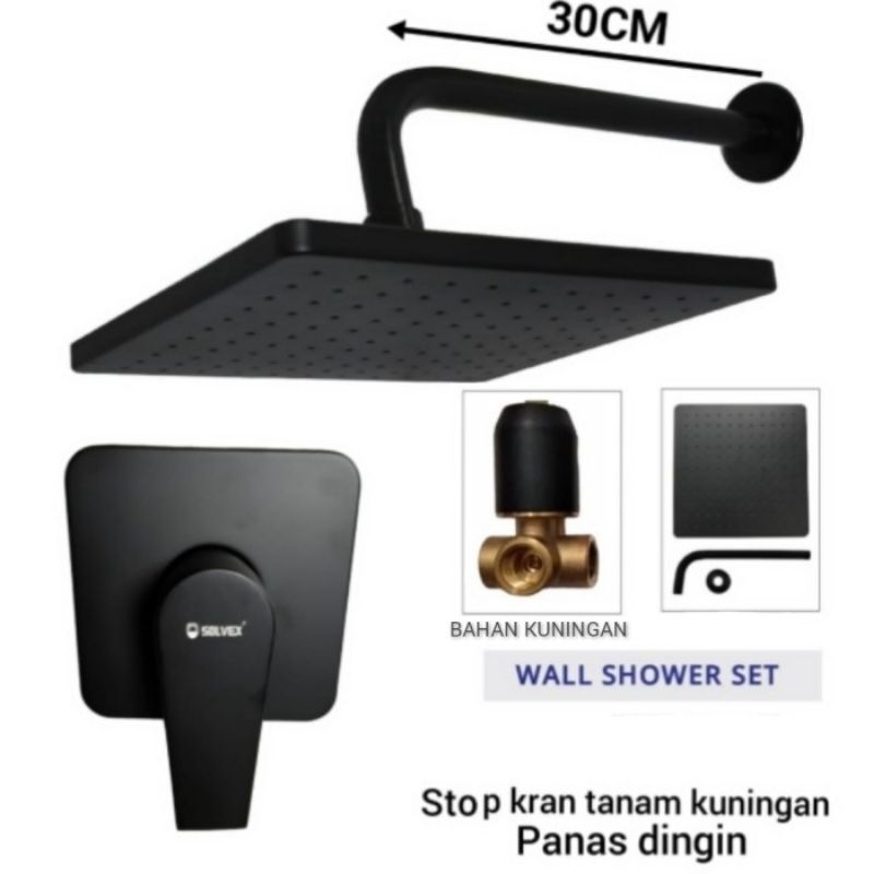 SHOWER TANAM PANAS DINGIN SET KRAN TANAM KUNINGAN/PAKET SHOWER TANAM DINDING KAMAR MANDI/WALLSHOWER 