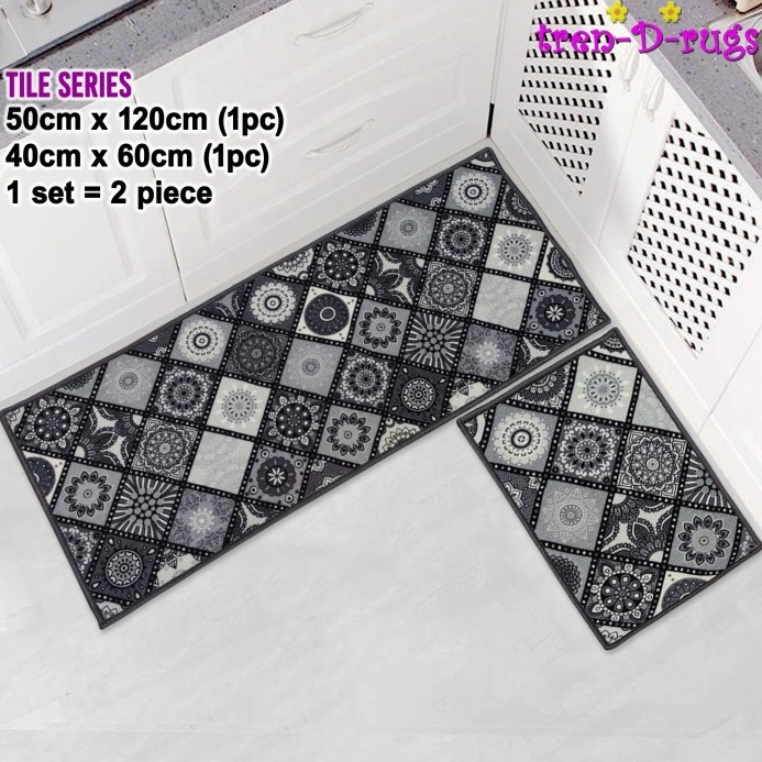 TERBAIK TrenDrugs karpet keset kaki motif vintage bohemian modern bulu alas lantai pintu masuk depan