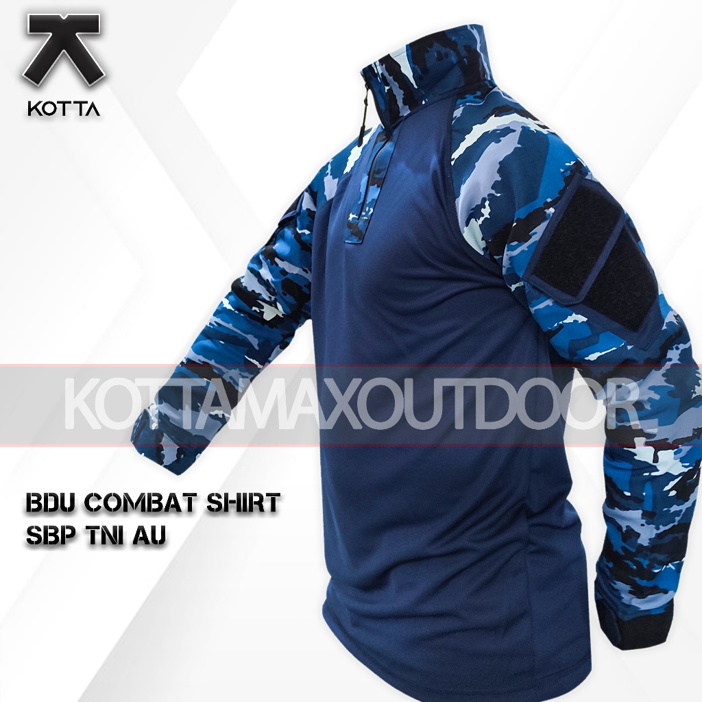 KAOS BDU COMBAT TACTICAL LORENG SBP TNI AU ARMY BAJU TACTICAL LEHER TINGGI LORENG LENGAN PANJANG UNI