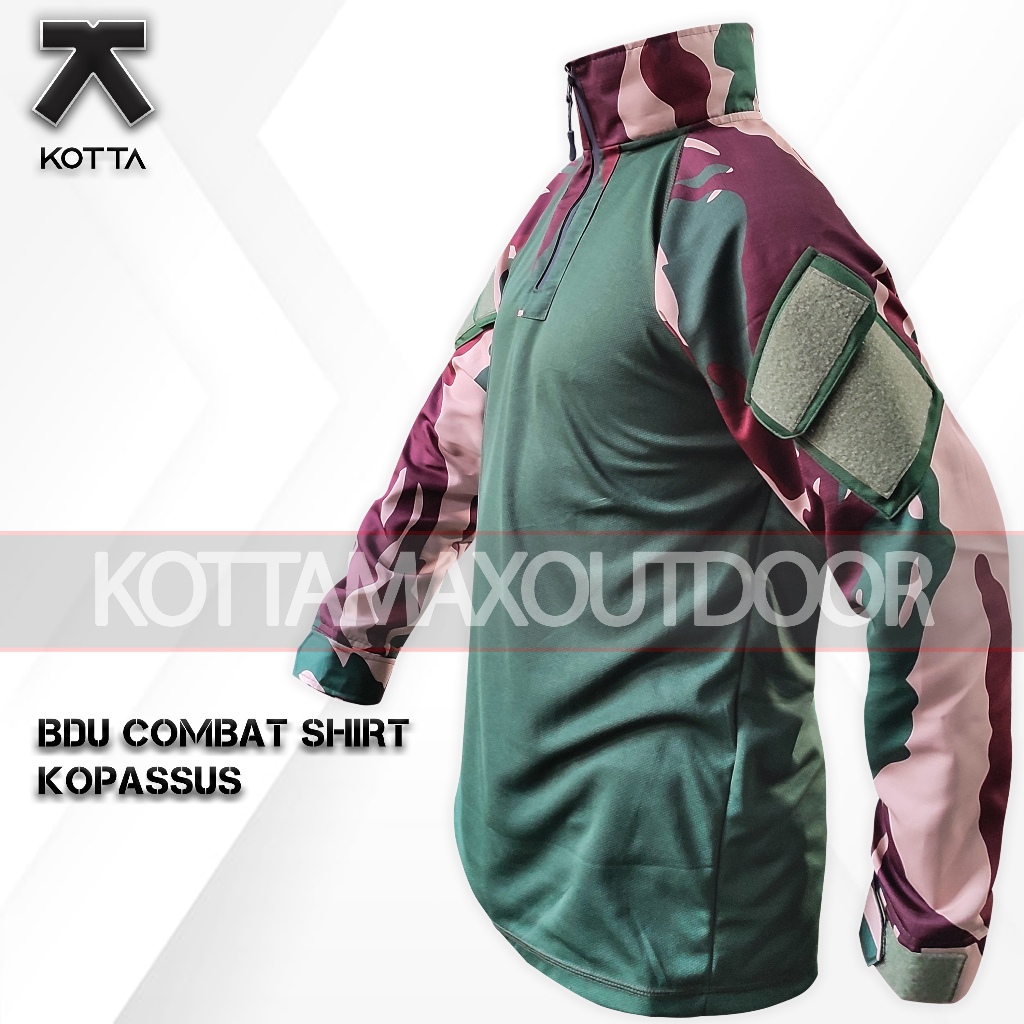 KAOS BDU COMBAT TACTICAL LORENG TNI KOPASSUS KOPASUS ARMY BAJU TACTICAL LEHER TINGGI LORENG LENGAN P