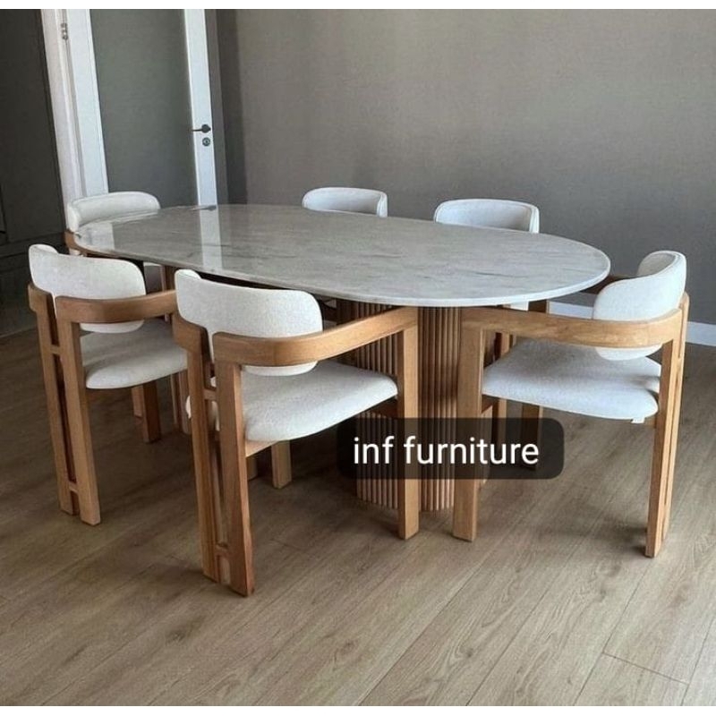 meja makan marmer meja makan oval top marmer mewah