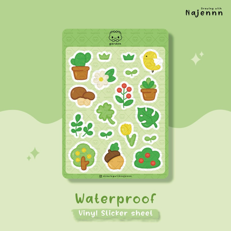 

Garden | NSS008 | Sticker Sheet | Sticker Vinyl | A6 | Waterproof Sticker | Cute Sticker | Journal Sticker | Deco Sticker | Sticker Handphone | Sticker Laptop | Sticker Lucu | Sticker Tahan Air | Sticker Gemas | Sticker Anak | Najennn Sticker |