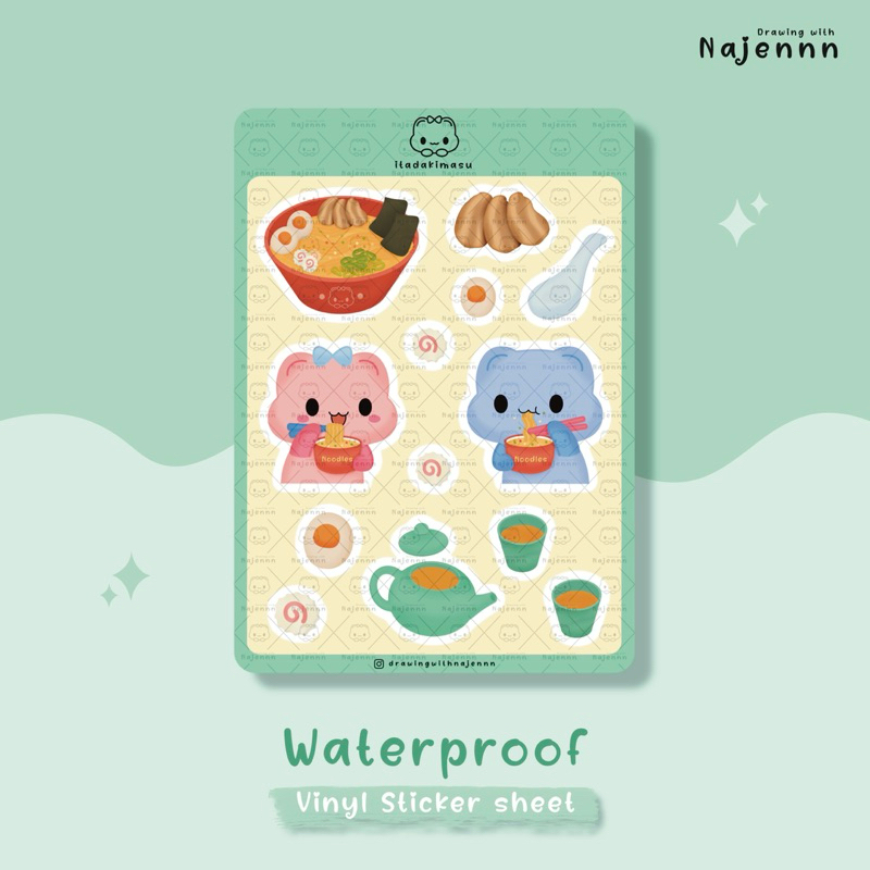 

Itadakimasu | NSS010 | Sticker Sheet | Sticker Vinyl | A6 | Waterproof Sticker | Cute Sticker | Journal Sticker | Deco Sticker | Sticker Handphone | Sticker Laptop | Sticker Lucu | Sticker Tahan Air | Sticker Gemas | Sticker Anak | Najennn Sticker |
